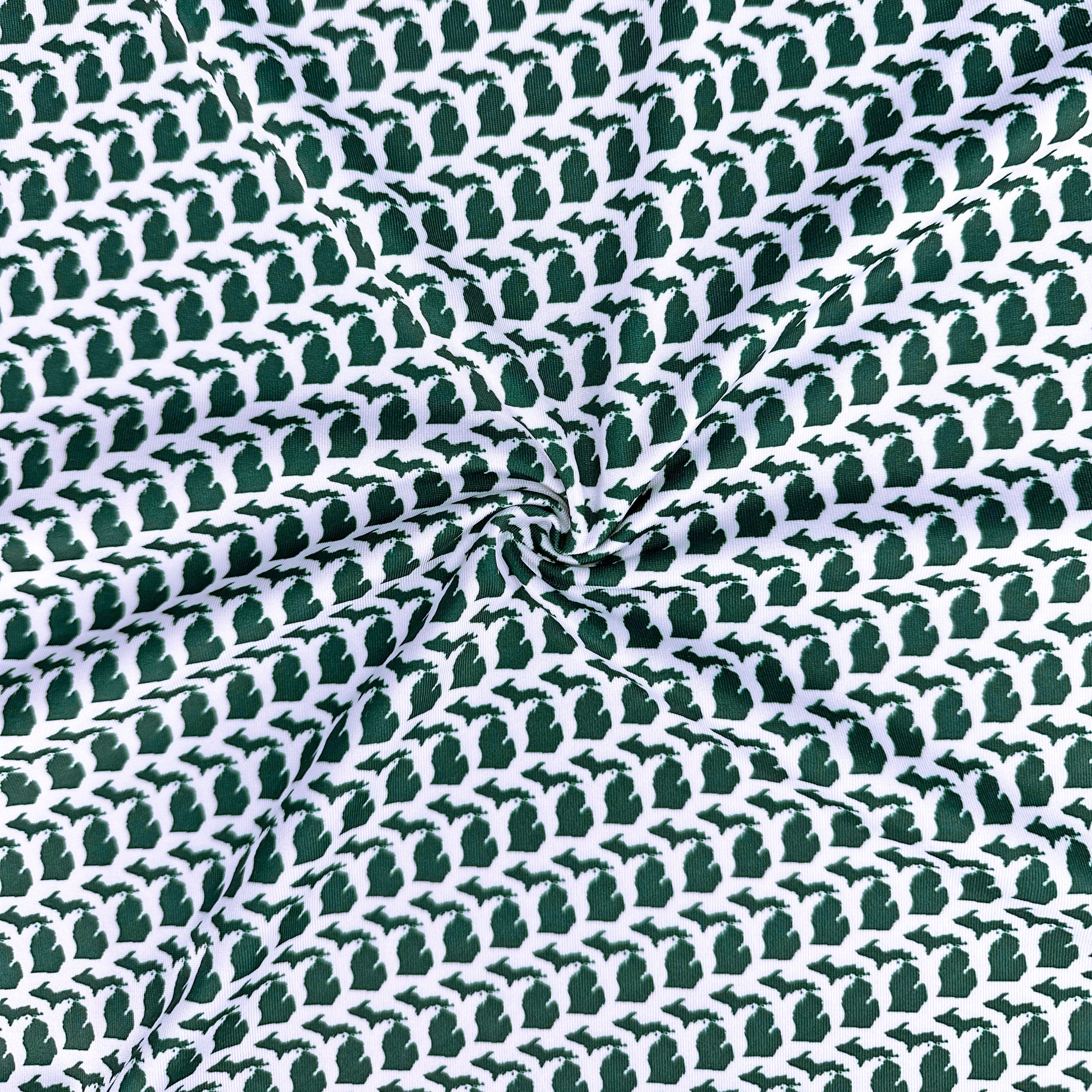 Michigan Green Print Polo
